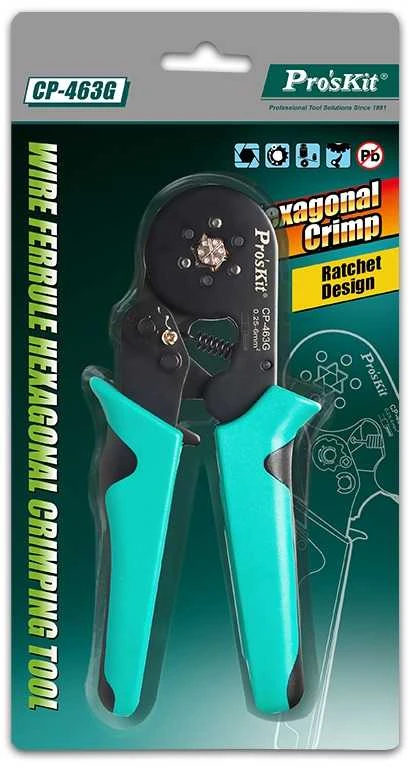 Replės antgalių šešiakampės formos užspaudimui 0.5-6mm² CP-463G Pro'sKit