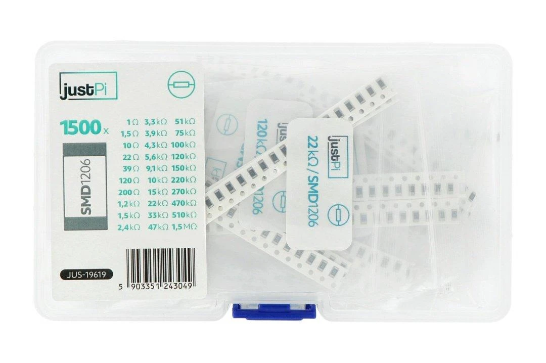SMD1206 rezistorių rinkinys permatomoje dėžutėje