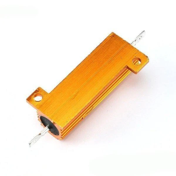 Auksinis RX24 50W 2 Ohm rezistorius su tvirtinimo kojelėmis