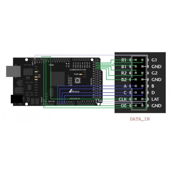 Dfrobot RGB LED diodų matrica 64x32 - 2048