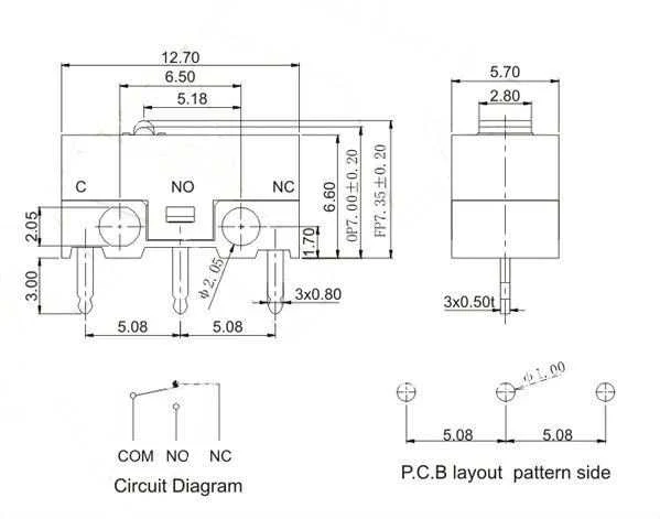 Oem Ribinis jungiklis WK1-01 - 1A - 125V - mygtukas
