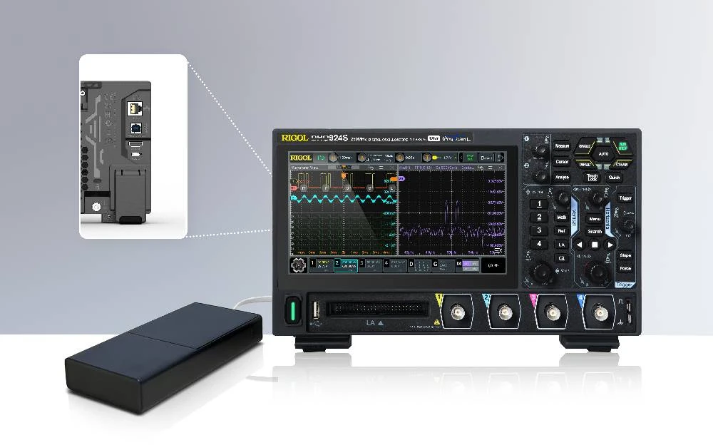 Rigol DHO914S osciloskopas 125MHz 4 kanalai + AWG 25MHz