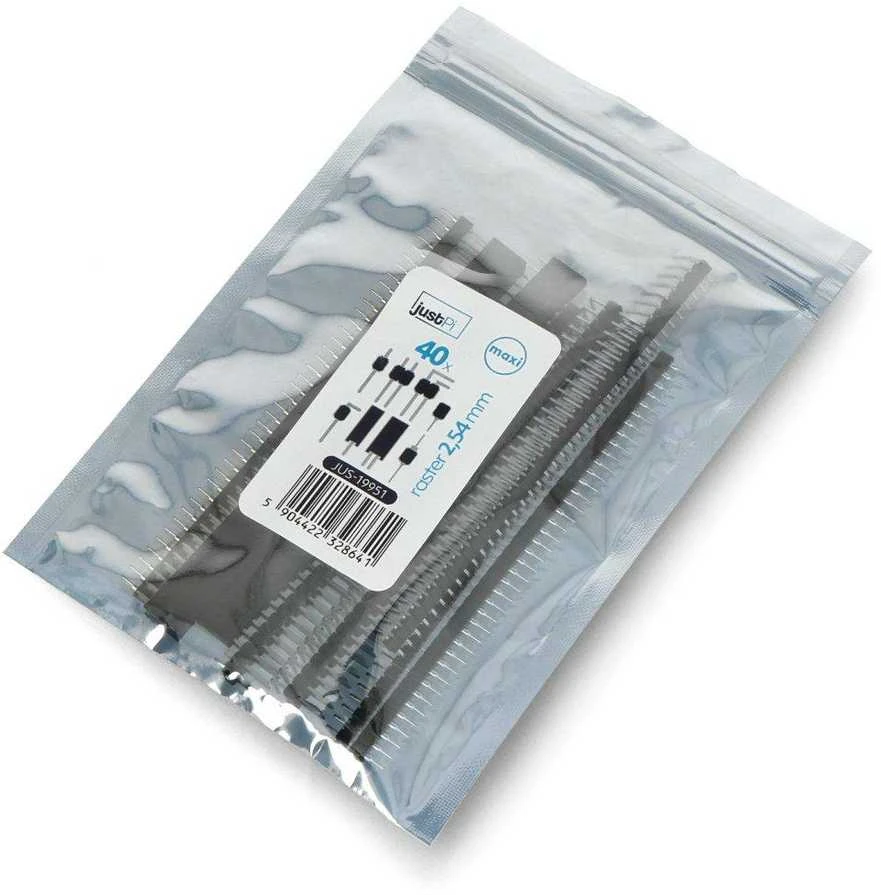 Rinkinys auksinių kaiščių, rastras 2.54mm justPi - maxi