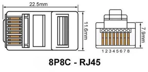 Oem RJ45 kištukas 8P8C - Antgalis 10 vnt, - Interneto LAN RJ-45 kištukas