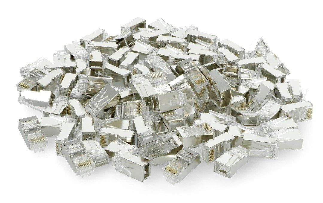 LANBERG PLS-6000EZ kištukas RJ-45 FTP CAT6 8P8C 100PCS praėjimo latakas