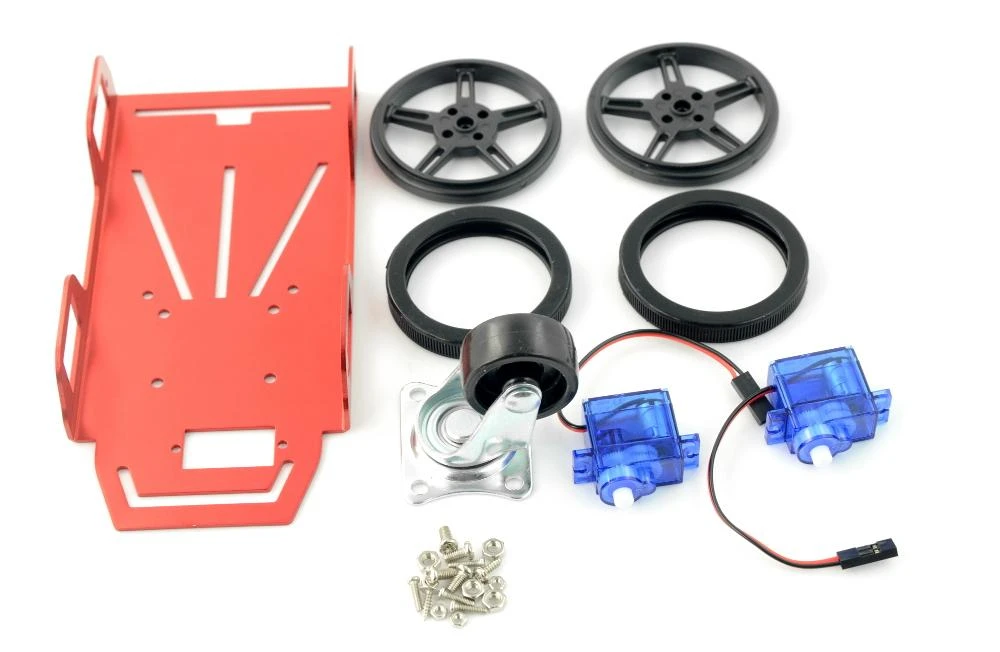 Roboto važiuoklė mini 2WD - Feetech FT-MC-001-KIT su FS90R servo varikliais