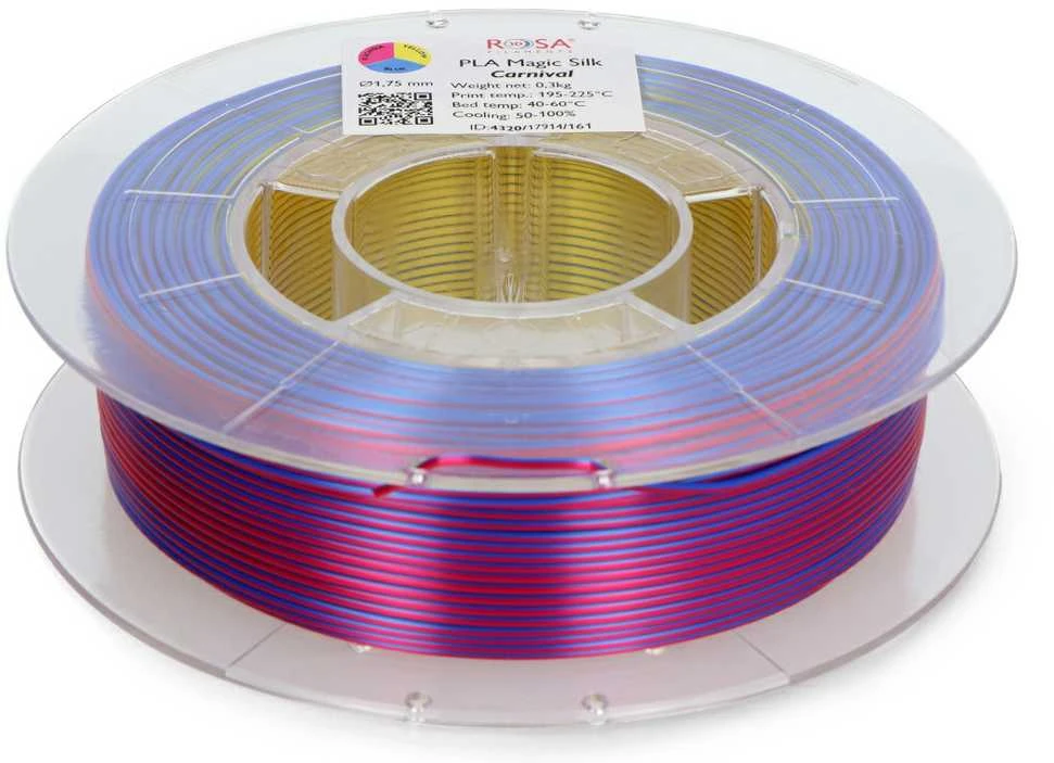 Rosa3D PLA Magic Silk Carnival gija plastikineje riteje