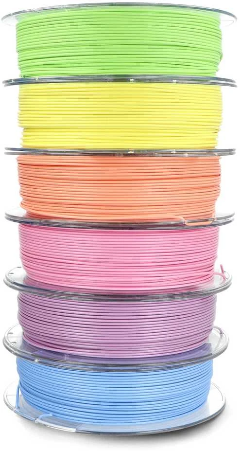 Rosa3D PLA pastelinės spalvos ritės, 6 vnt. rinkinys