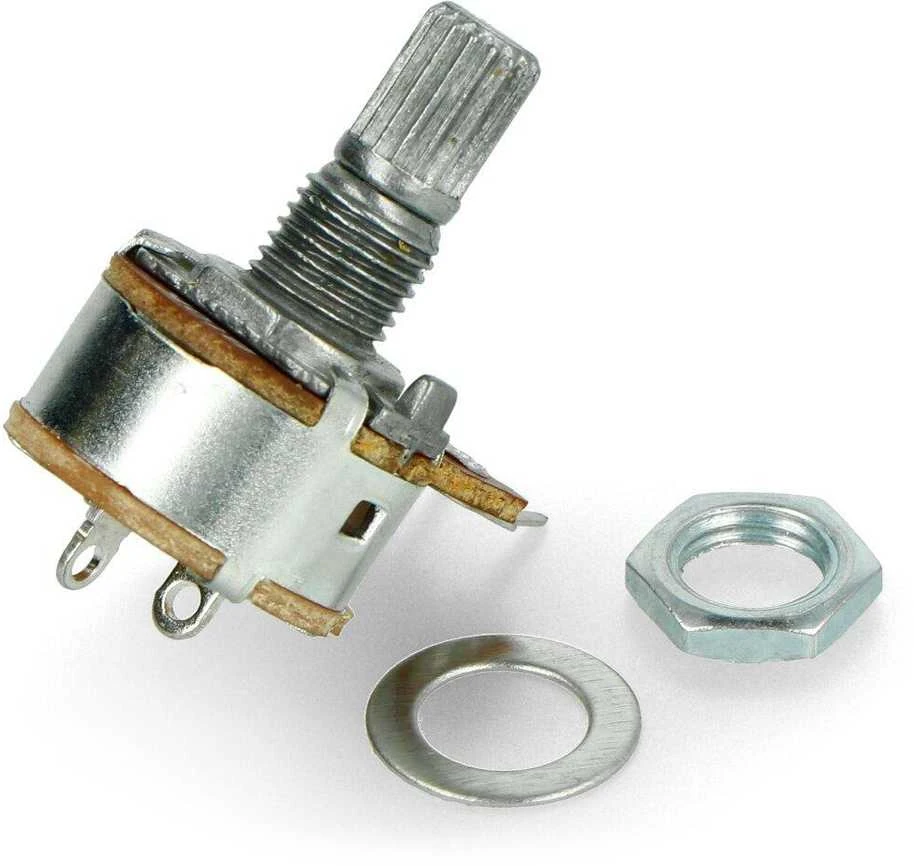 Rotacinis 10kΩ potenciometras su montavimo elementais