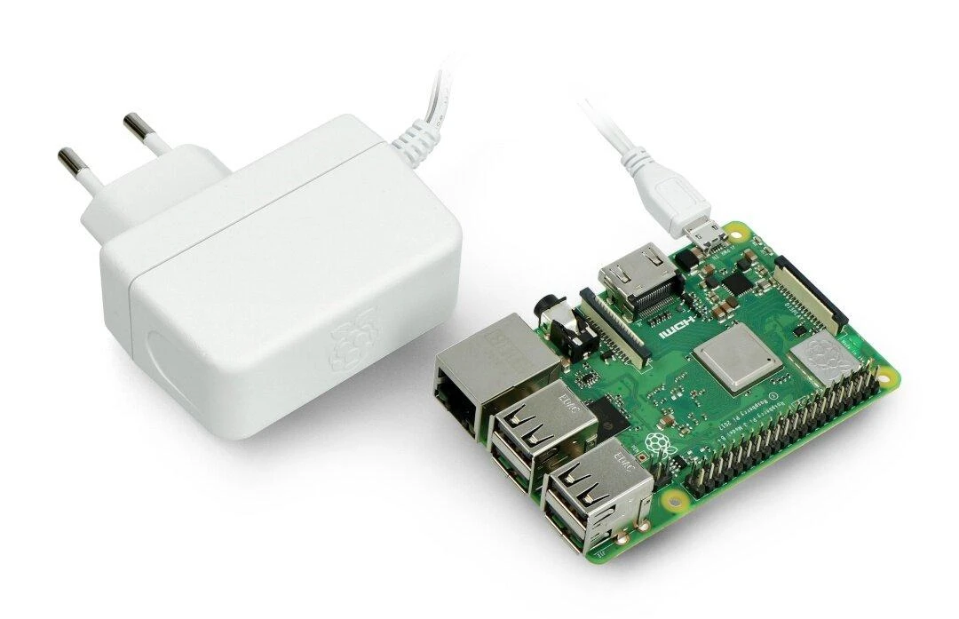 Rpi Akcesoria Maitinimo šaltinis T6712DV, skirtas Raspberry Pi 3B+/3B/2B/Zero, microUSB 5.1V/2.5A, originalus baltas