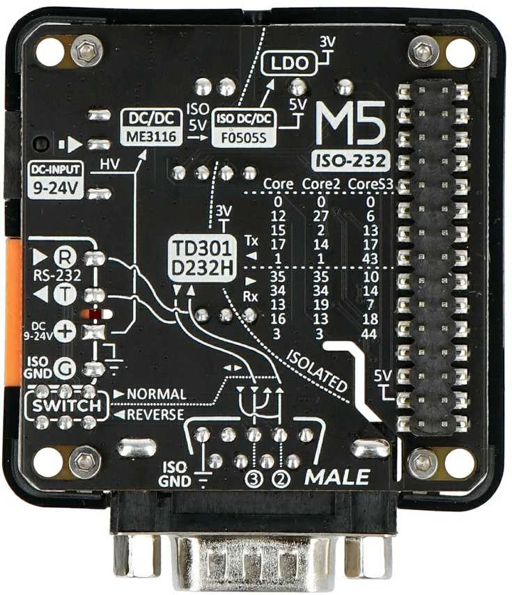 M5Stack RS232 13.2 modulis: elektronine plokste