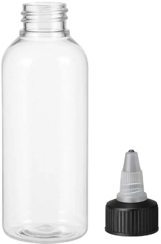 Skaidrus 50 ml buteliukas su rutuliniu antgaliu
