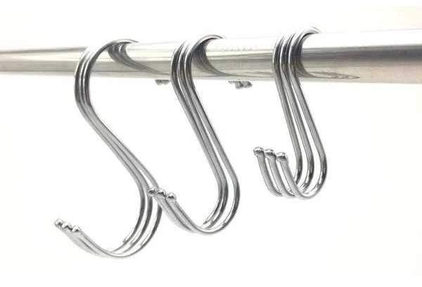 Oem S tipo kabliukas - 75mm - sidabrinis - metalinis kabykla -