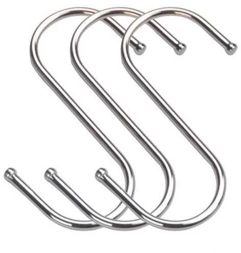 Oem S tipo kabliukas - 75mm - sidabrinis - metalinis kabykla -