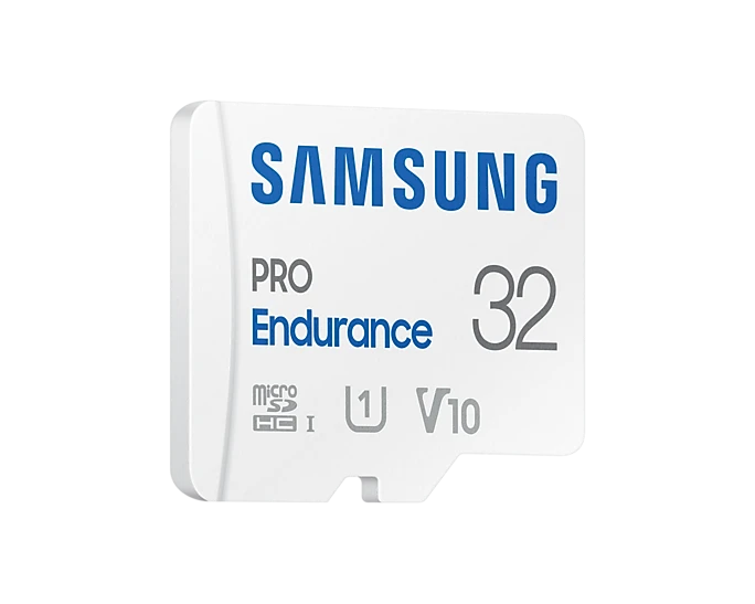 Atminties kortelė SAMSUNG PRO Endurance Micro SD Class10 32GB su R100/W30 adapteriu, veikimo laikas 17520 valandų