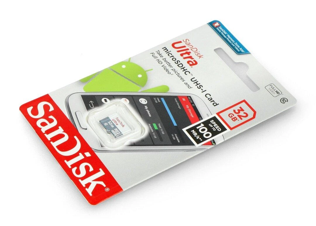 Atminties kortelė SanDisk Ultra Micro SDHC UHS-I Class 10, 32 GB, su adapteriu