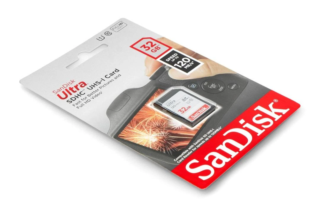 SANDISK Ultra 32GB SDHC atminties kortelė 120MB/s