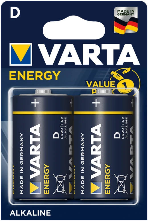 Šarminė baterija VARTA LR20 ENERGY 2vnt/bl.
