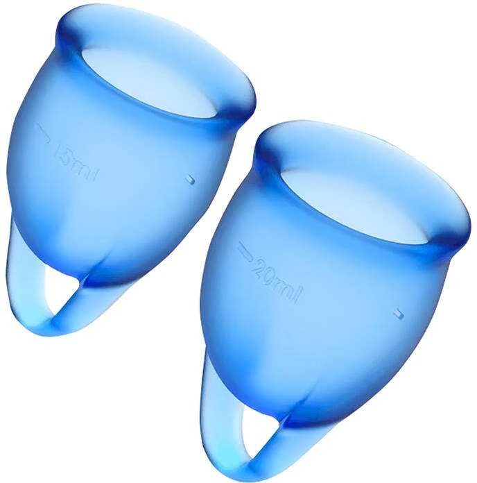 Satisfyer Menstruacinė taurelė Pasijauskite savimi patenkinti (mėlyna)