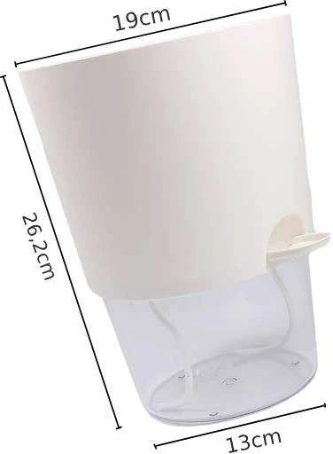 Oem Savaime laistantis gėlių vazonas – 14.5 cm – baltas – su