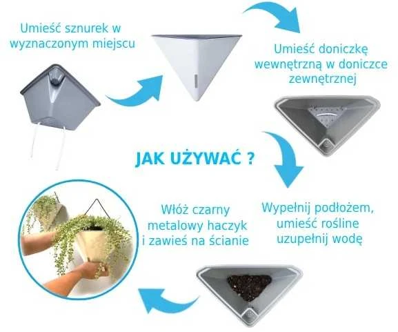 Oem Savaime laistantis gėlių vazonas – 14.5 cm – baltas – su