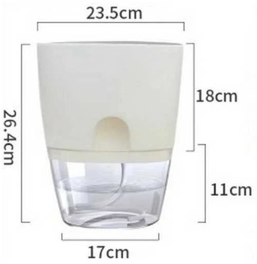 Oem Savaime laistantis vazonas - baltas 26.5 cm - vazonas su laistymo sistema