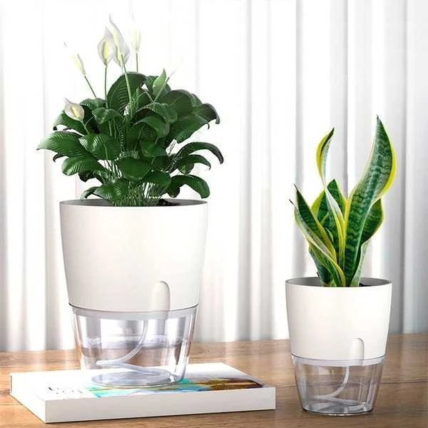 Oem Savaime laistantis vazonas - baltas 26.5 cm - vazonas su laistymo sistema