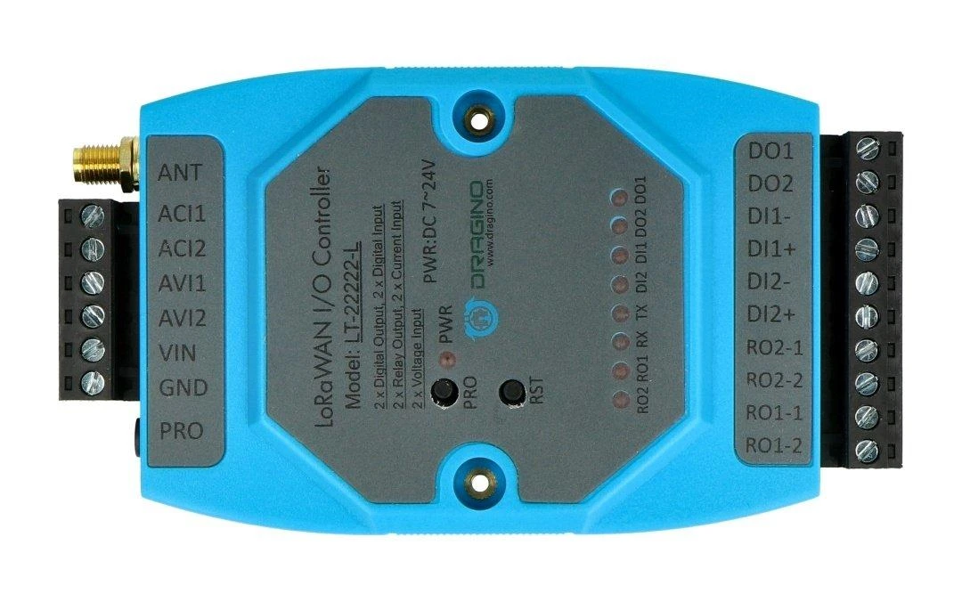 Dragino LT-22222-L LoRaWAN valdiklis su gnybtų jungtimis