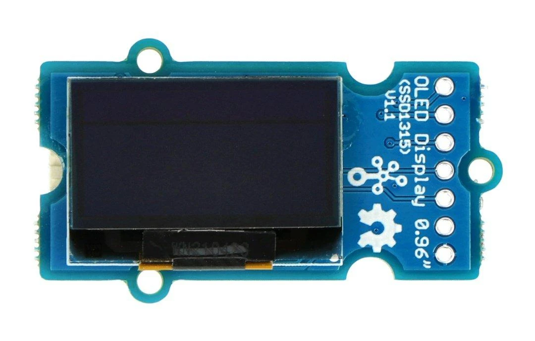 Grove OLED ekrano modulis viršuje