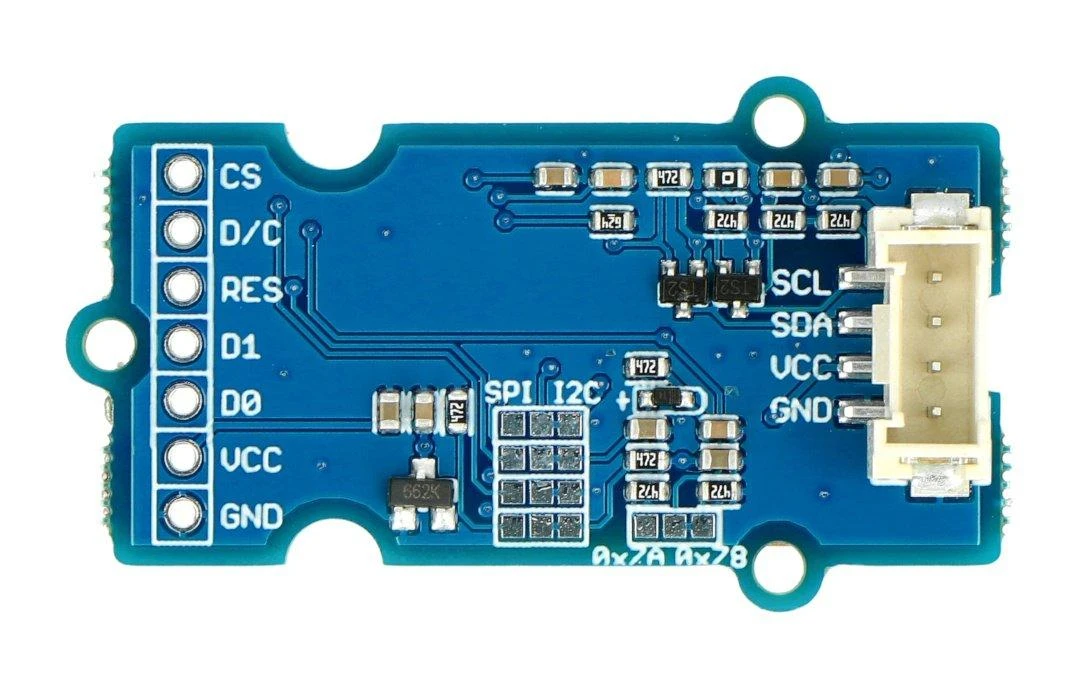 Grove OLED ekrano modulis - galinė plokštės pusė