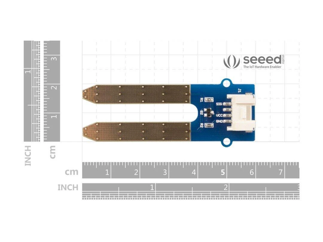 Seeed Studio Grove, jutiklis / zondas dirvožemio drėgmei matuoti, analoginis