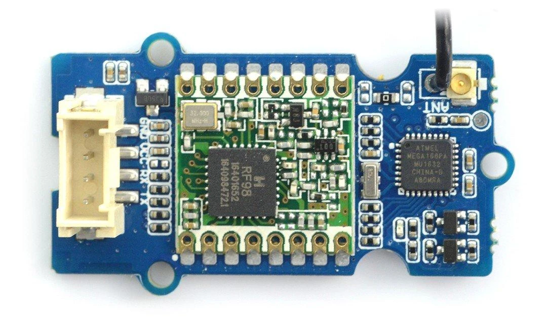 Grove LoRa 433MHz modulis: elektroninės komponentų detalės