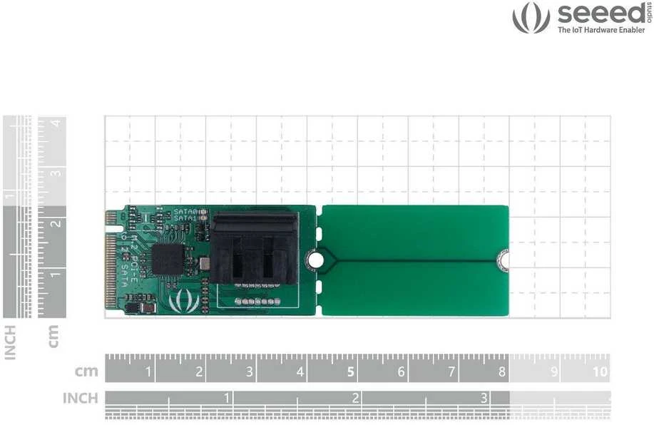 Seeed Studio PCIe 3.0x2 M.2 NGFF raktas B į SATA 3.0 6Gb/s konverteris - 2 prievadai - JMB585 - skirtas Odyssey-X86J4105 - Seeedstudio 103990565
