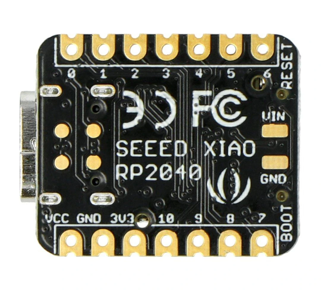 Seeed Xiao RP2040 mikrokontrolerio viršutinė dalis