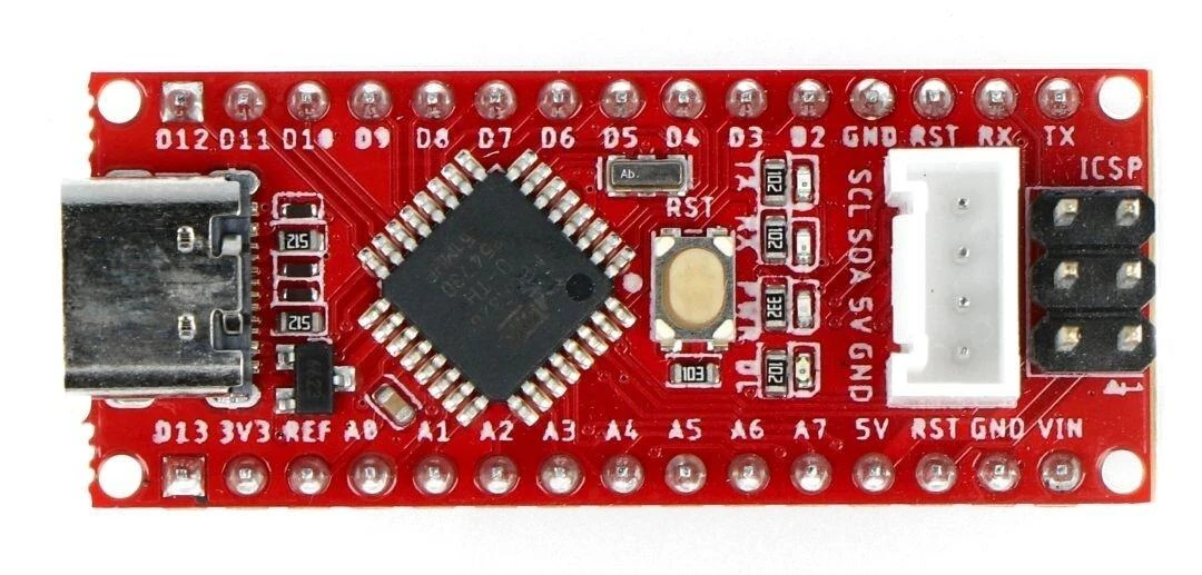 Seeeduino Nano raudona plokštė su USB-C jungtimi