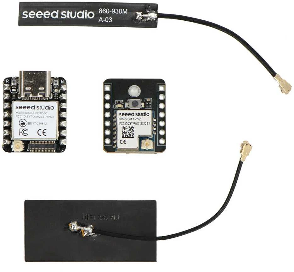 Seeed Studio Xiao ESP32 ir LoRa modulio komponentai