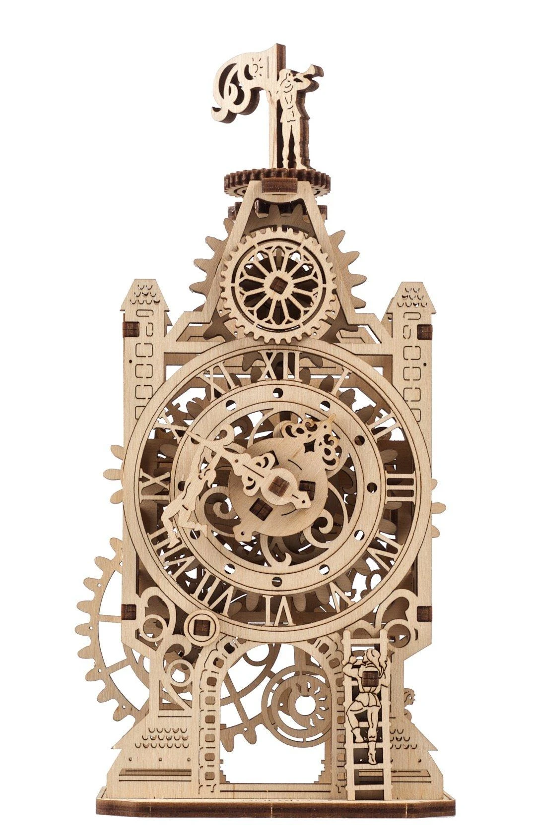 Senas laikrodžio bokštas - laikrodžio bokštas - mechaninis modelis surinkimui - fanera - 44 elementai - Ugearsmodels