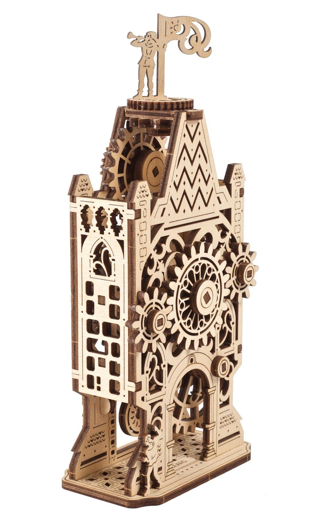 Senas laikrodžio bokštas - laikrodžio bokštas - mechaninis modelis surinkimui - fanera - 44 elementai - Ugearsmodels
