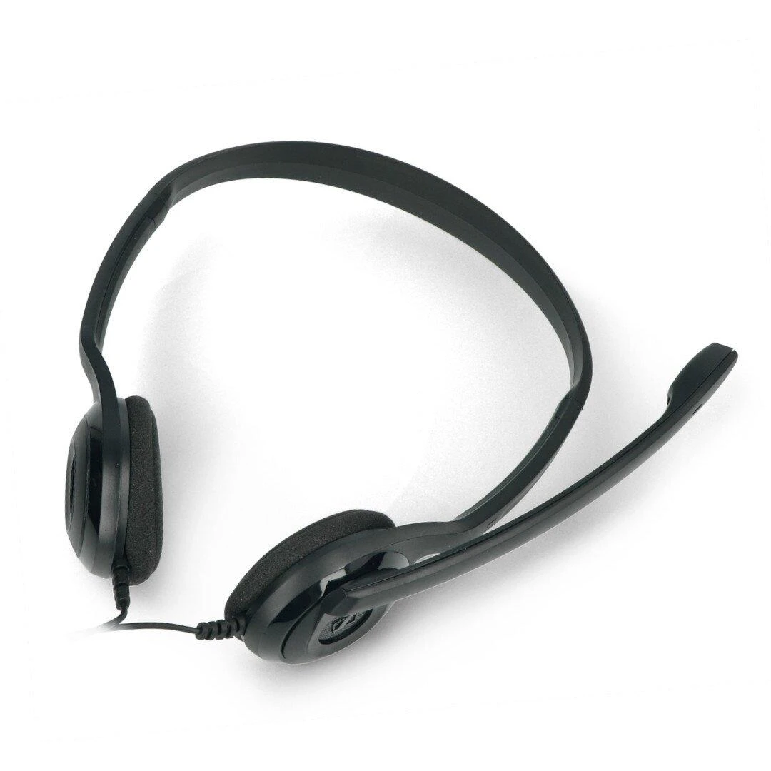 Itin lengvos kompiuterinės ausinės Sennheiser PC 3 CHAT, su mikrofonu, 2x 3.5mm, Juodos