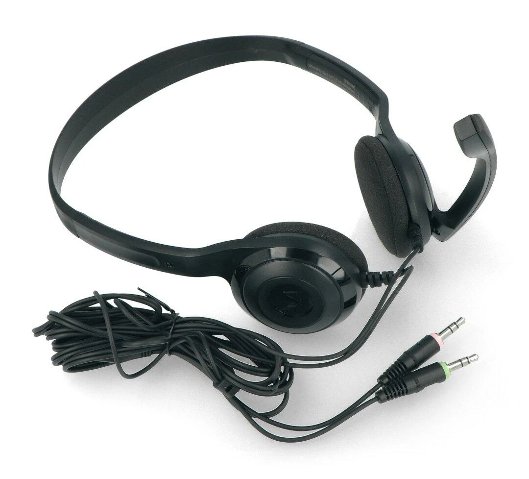 Itin lengvos kompiuterinės ausinės Sennheiser PC 3 CHAT, su mikrofonu, 2x 3.5mm, Juodos