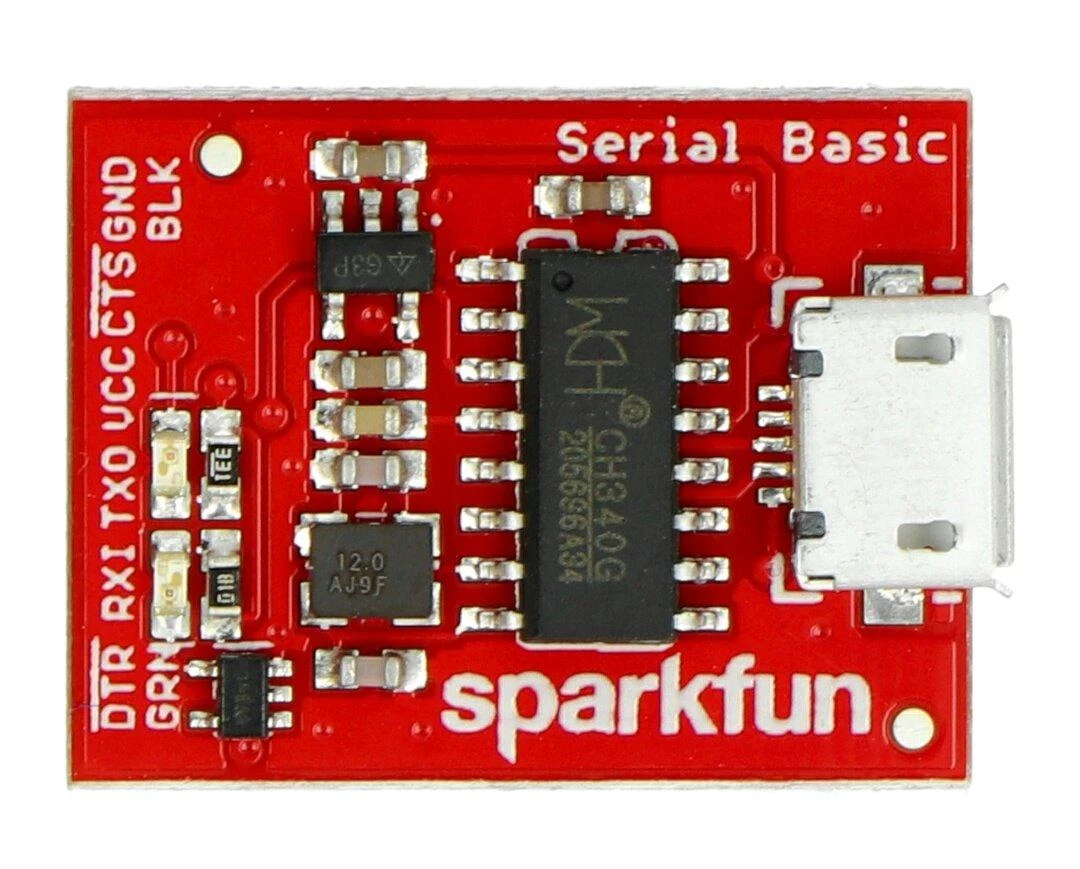 USB-UART keitiklis su CH340G mikroschema