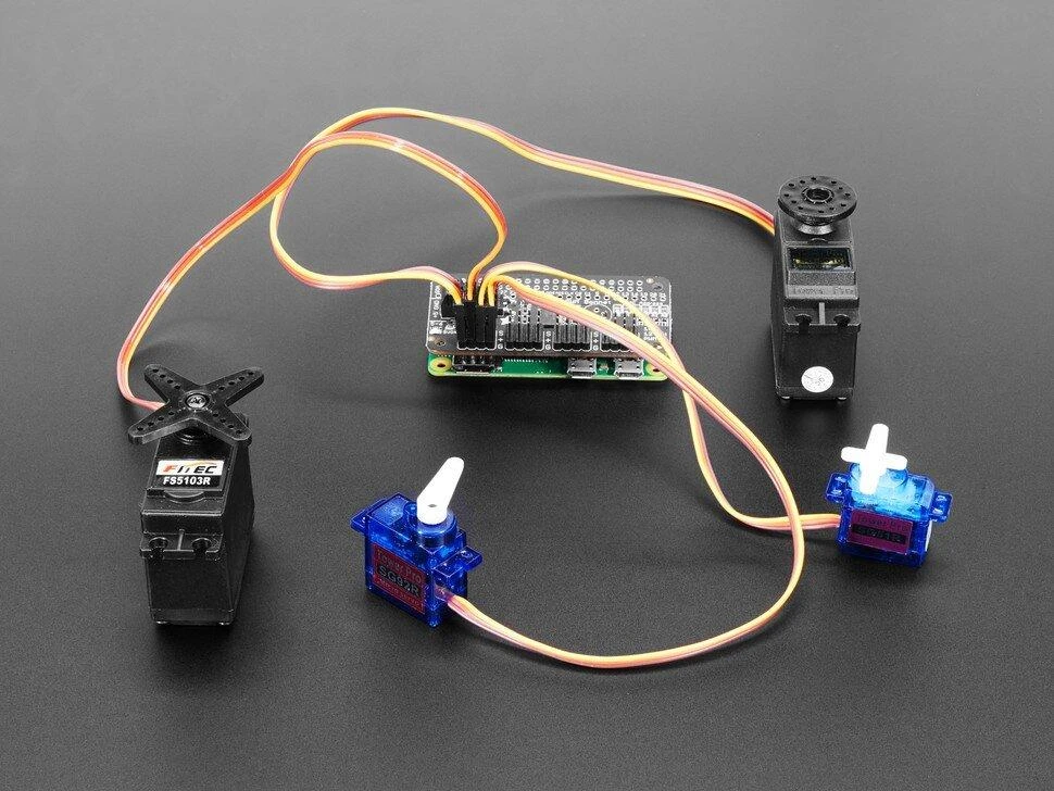Servo Bonnet, 16 kanalų PWM I2C valdiklis, skirtas Raspberry Pi, Adafruit 3416