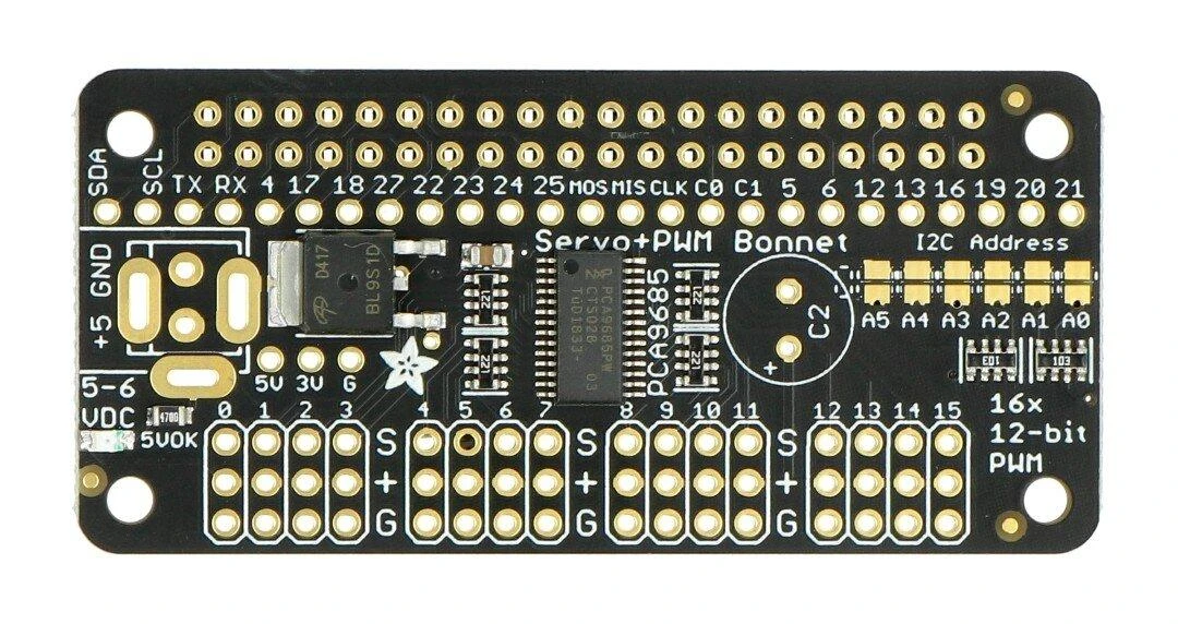 Servo Bonnet plokštė su 16 PWM kanalų