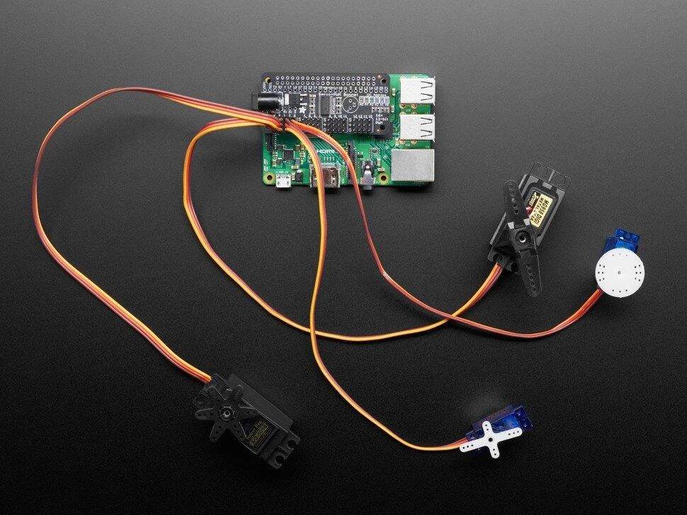 Servo Bonnet, 16 kanalų PWM I2C valdiklis, skirtas Raspberry Pi, Adafruit 3416