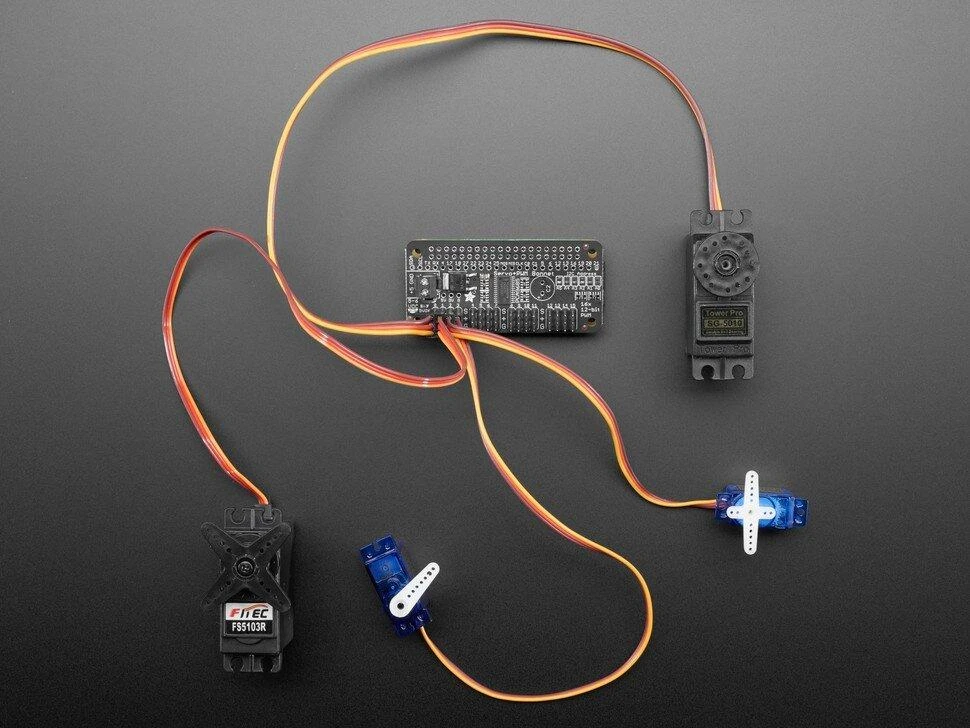 Servo Bonnet, 16 kanalų PWM I2C valdiklis, skirtas Raspberry Pi, Adafruit 3416