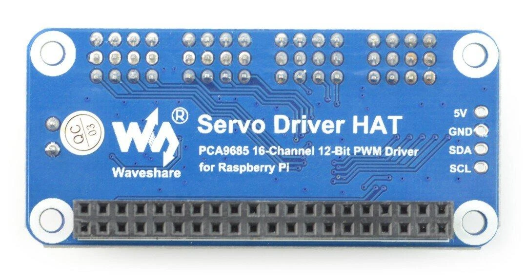 Servo valdiklio priedėlis, skirtas Raspberry Pi, 16 kanalų, 12 bitų, I2C, Waveshare 15275