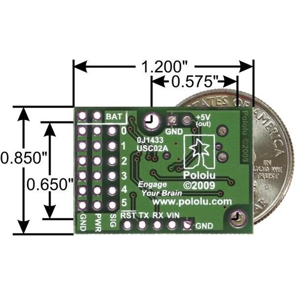 Servo Variklių Valdiklis Pololu Micro Maestro USB 6-kanalų