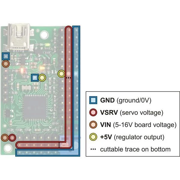 Servo Variklių Valdiklis Pololu Mini Maestro USB 12-kanalų
