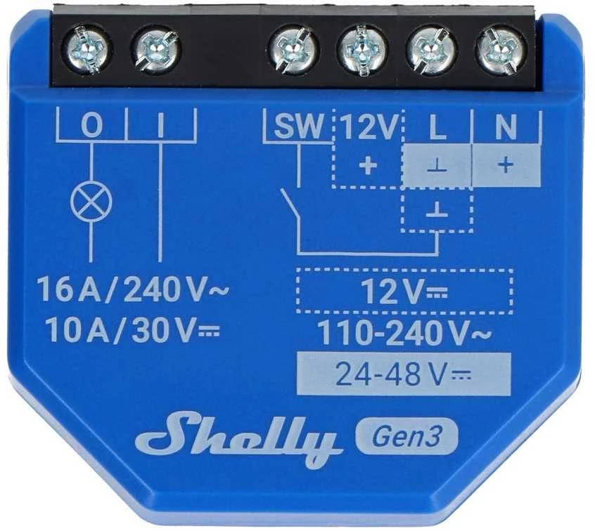 „Shelly 1 Gen3“ su „WiFi“ / „Bluetooth“ (4 vnt.)