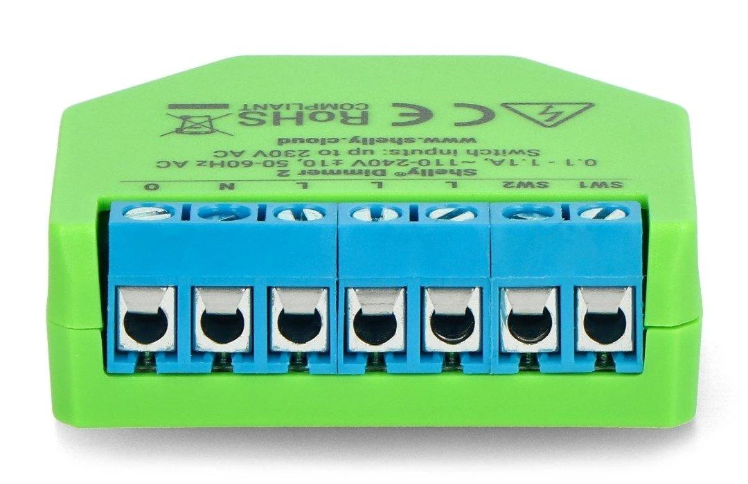 Shelly Dimmer 2 Wi-Fi valdoma relė su pritemdymo funkcija ir be nulinės linijos